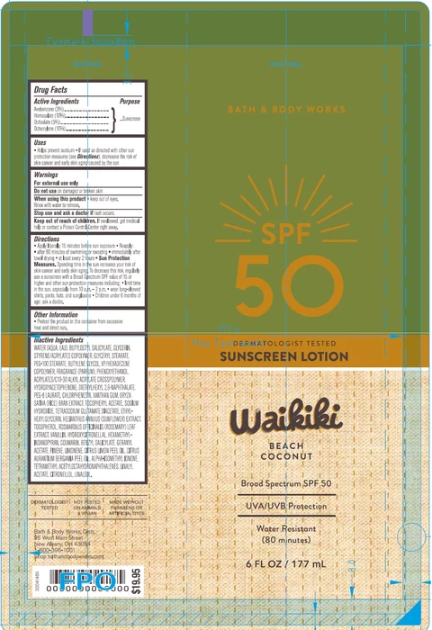 Bath and Body Works SPFWaikiki Beach Coconut 포장