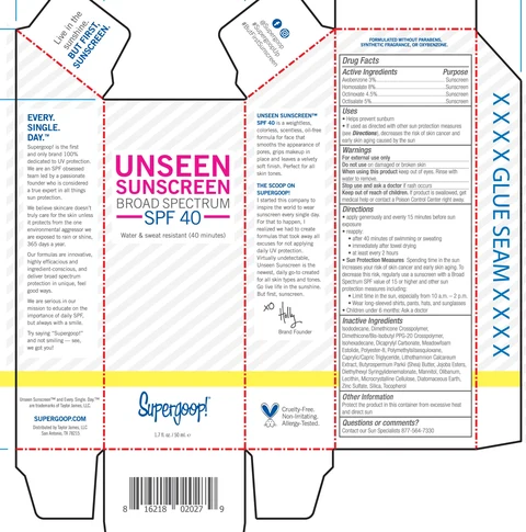 Unseen Sunscreen Broad Spectrum SPF 40 포장
