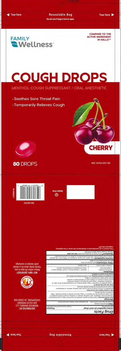 cherry cough drops packaging