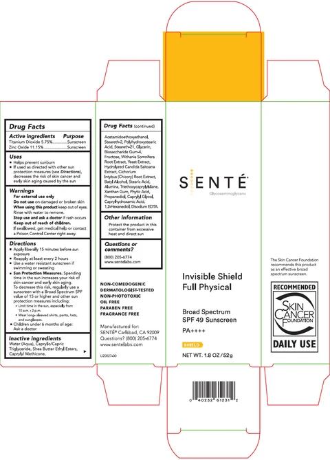Invisible Shield Full Physical SPF 49 Broad Spectrum Sunscreen 포장