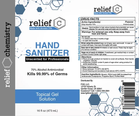 Relief C Hand Sanitizer Unscented for Professionals (16 oz) 포장