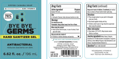 Bye Bye Germs HAND SANITIZER Advanced Formulaaloe and vitamin E packaging