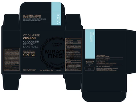 THEFACESHOP Color Control Cushion Apricot BeigeOil-Free SPF 50 포장