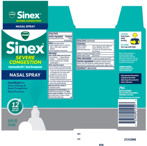 Vicks Sinex SEVERE CONGESTION 포장