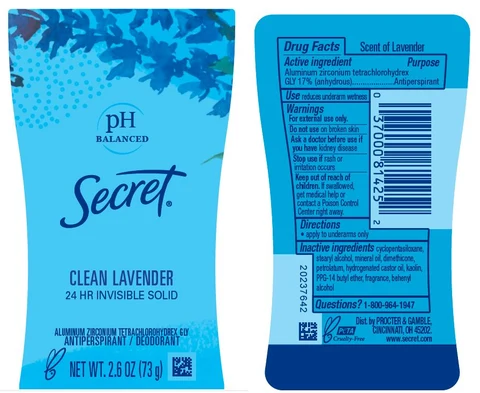 Secret Clean Lavender InvisibleAntiperspirant/Deodorant 포장