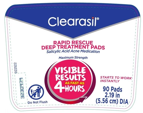 Clearasil Rapid Rescue Deep Treatment Pads 포장