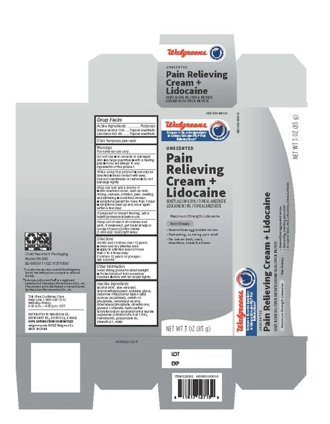 Walgreens Lidocaine Plus Cream packaging