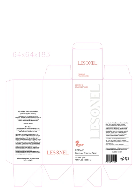 LESONEL FEMININE FOAMING WASH packaging