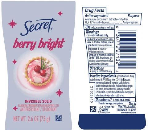Secret Berry Bright Invisible 포장