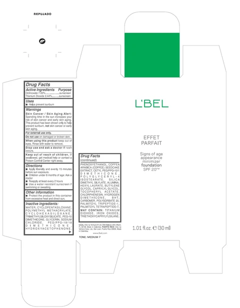 LBEL EFFET PARFAIT SIGNS OF AGE APPEARANCE MINIMIZER FOUNDATION SPF 20 FM MEDIUM 7 packaging