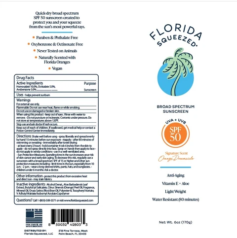 Broad Spectrum SPF 50 sunscreen packaging