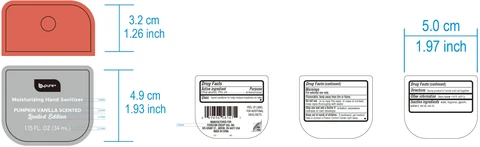 B-Pure Moisturizing Hand Sanitizer Pumpkin Vanilla Scented 포장