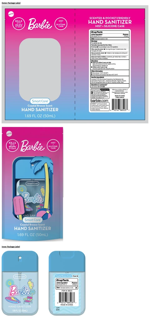 Smart Care Barbie Coastal Breeze Scent HAND SANITIZER 포장