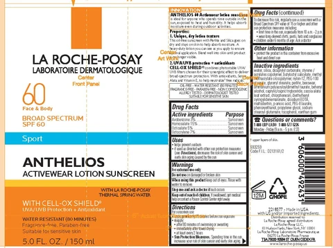 La Roche Posay Laboratoire Dermatologique Sport Anthelios Activewear Broad Spectrum SPF 60 Sunscreen packaging