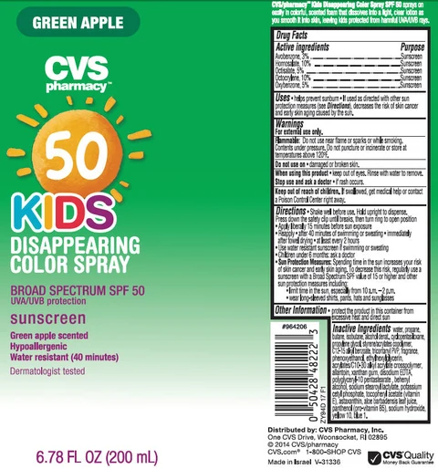 Kids Disappearing Color SPF50 Broad Spectrum Suncreen Green Apple Scented 포장