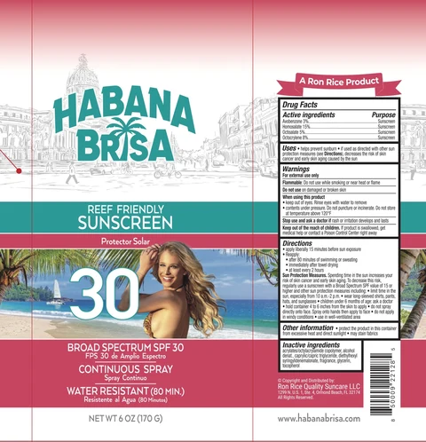 Habana SPF 30 Sunscreen packaging