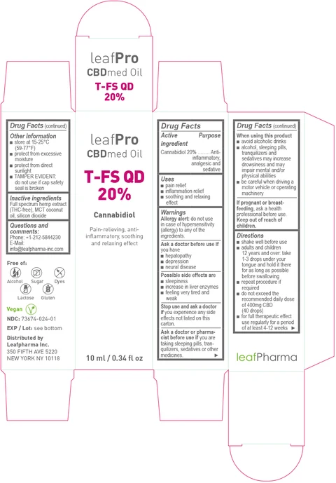 leafPro CBDmed Oil T-FS QD 20% 포장