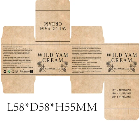 WILD YAM Cream 포장