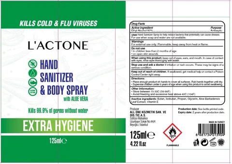 LACTONE HAND SANITIZER packaging