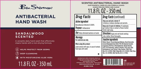 Ben Sherman Antibacterial Hand Wash Sandalwood Scented 포장