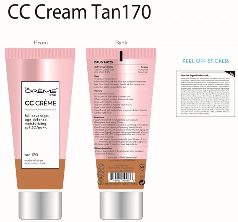 CC Cream Tan170 packaging
