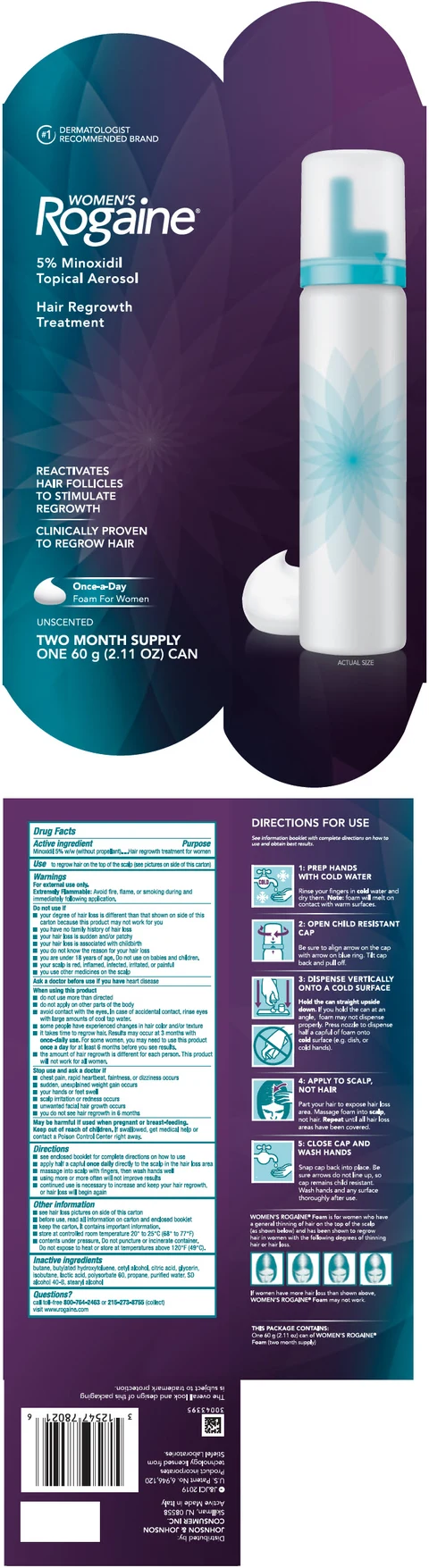 Womens Rogaine Unscented packaging