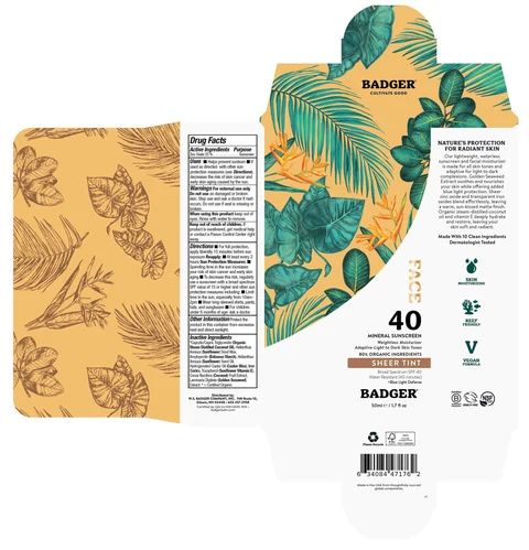 Badger SPF 40 Tinted Mineral Face 포장