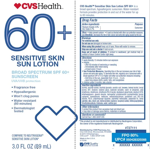 CVS Health60 Plus Sensitive Skin Sun 포장