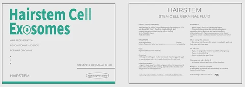 Hairstem Cell Exosomes packaging