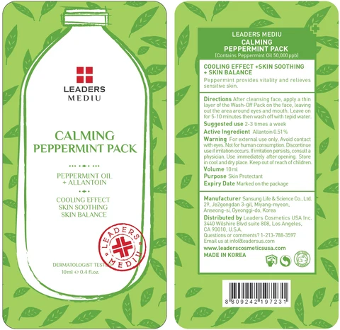 LEADERS MEDIU CALMING PEPPERMINT PACK packaging