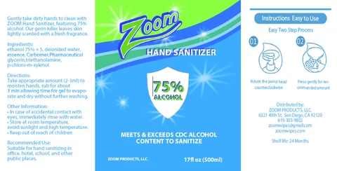 ZOOM HAND SANITIZER 포장