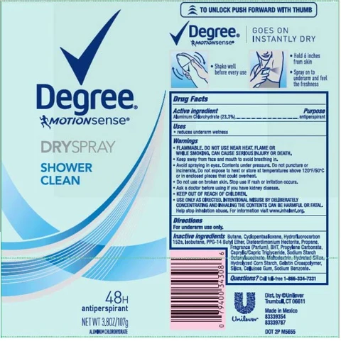 Degree Shower Clean Antiperspirant 포장