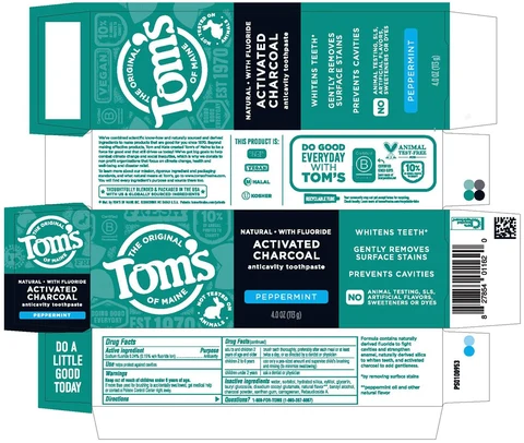 TOMS OF MAINE ACTIVATED CHARCOAL PEPPERMINT 포장