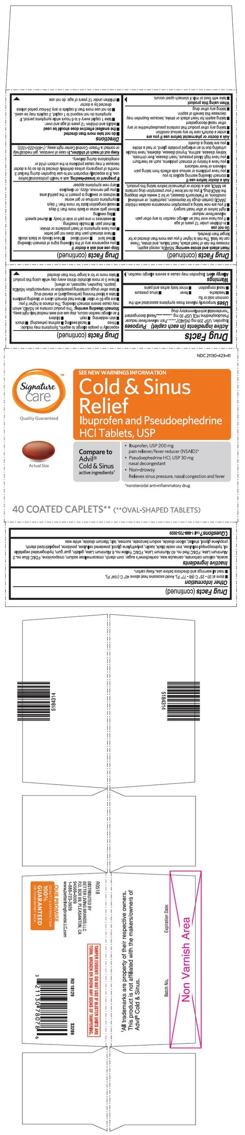 Ibuprofen and Pseudoephedrine Hydrochloride 포장