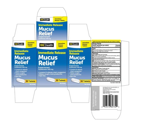 DG Health Immediate Release Mucus Relief 포장