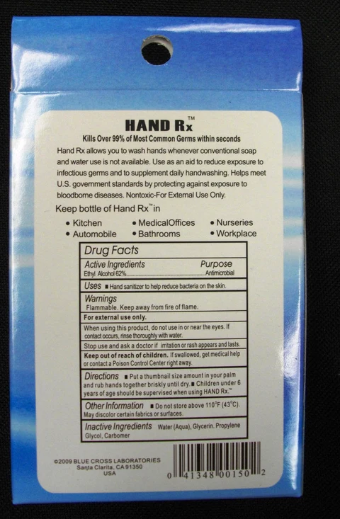 Blue Cross LaboratoriesHand Rx 포장