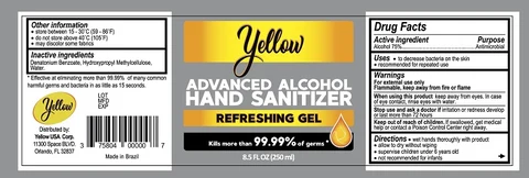 Yellow Hand Sanitizer packaging