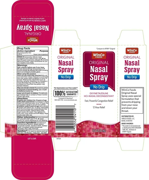 WinCo Foods Original Nasal packaging
