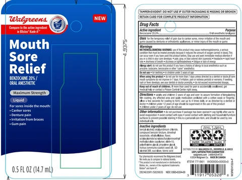 Walgreens Mouth Sore Relief packaging