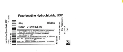 fexofenadine hcl packaging