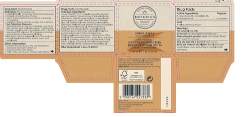 Botanics Shine Away Mattifying Day Cream Sunscreen Broad Spectrum SPF 15 포장