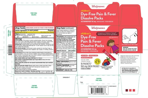 Childrens Pain and Fever Dissolve Packs packaging