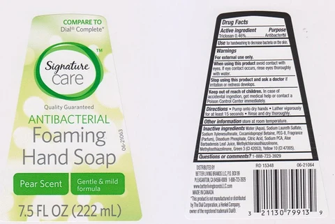 Signature Care Antibacterial Foaming Hand Pear Scent 포장