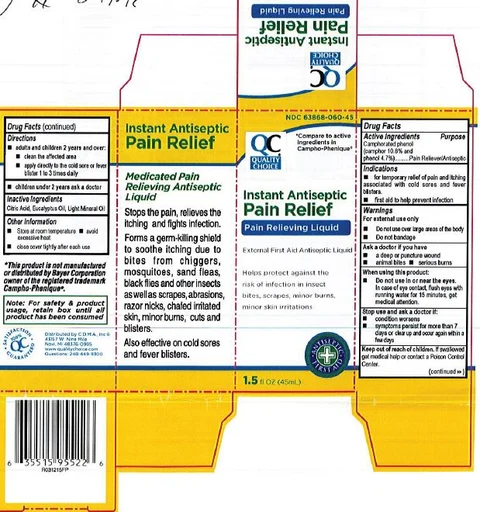 Instant Antiseptic Pain Relief packaging