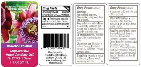 Hawaiian Passion Hand Sanitizer packaging