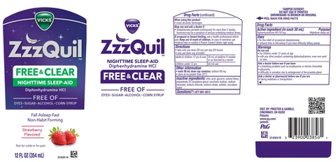 VICKS ZzzQuil FREE and CLEARNIGHTTIME SLEEP-AID 포장