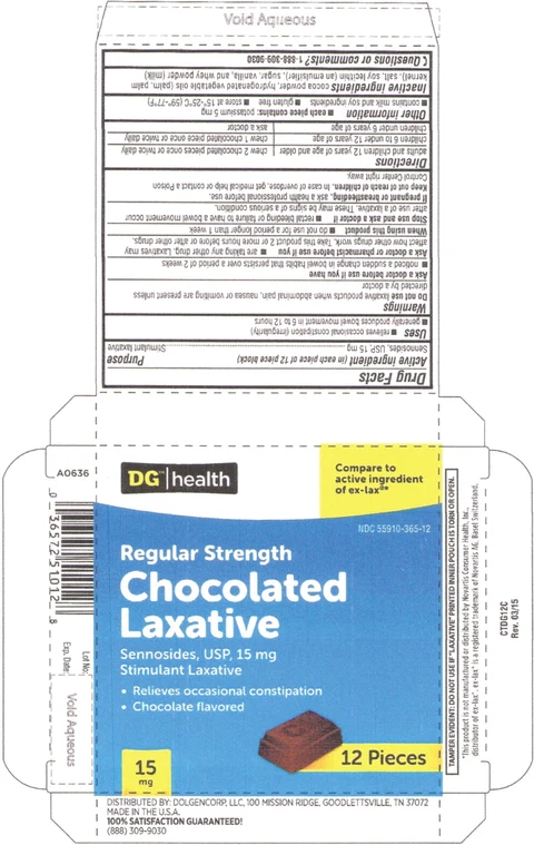 Chocolated Laxative Regular Strength Sennosides Stimulant Laxative, DG health packaging