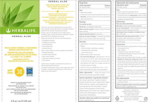 Herbalife Herbal Aloe Face and Body Mineral Sunscreen Broad Spectrum SPF 30 포장