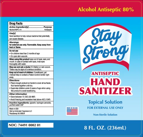Stay Strong Hand Sanitizer packaging