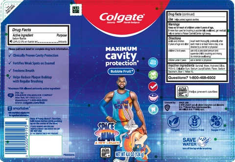 Colgate Kids Space JamMild Bubble Fruit Flavor 포장